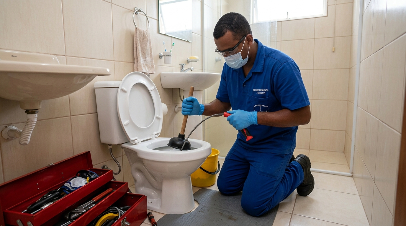 Desentupimento de vaso profissional em Brasília-DF
