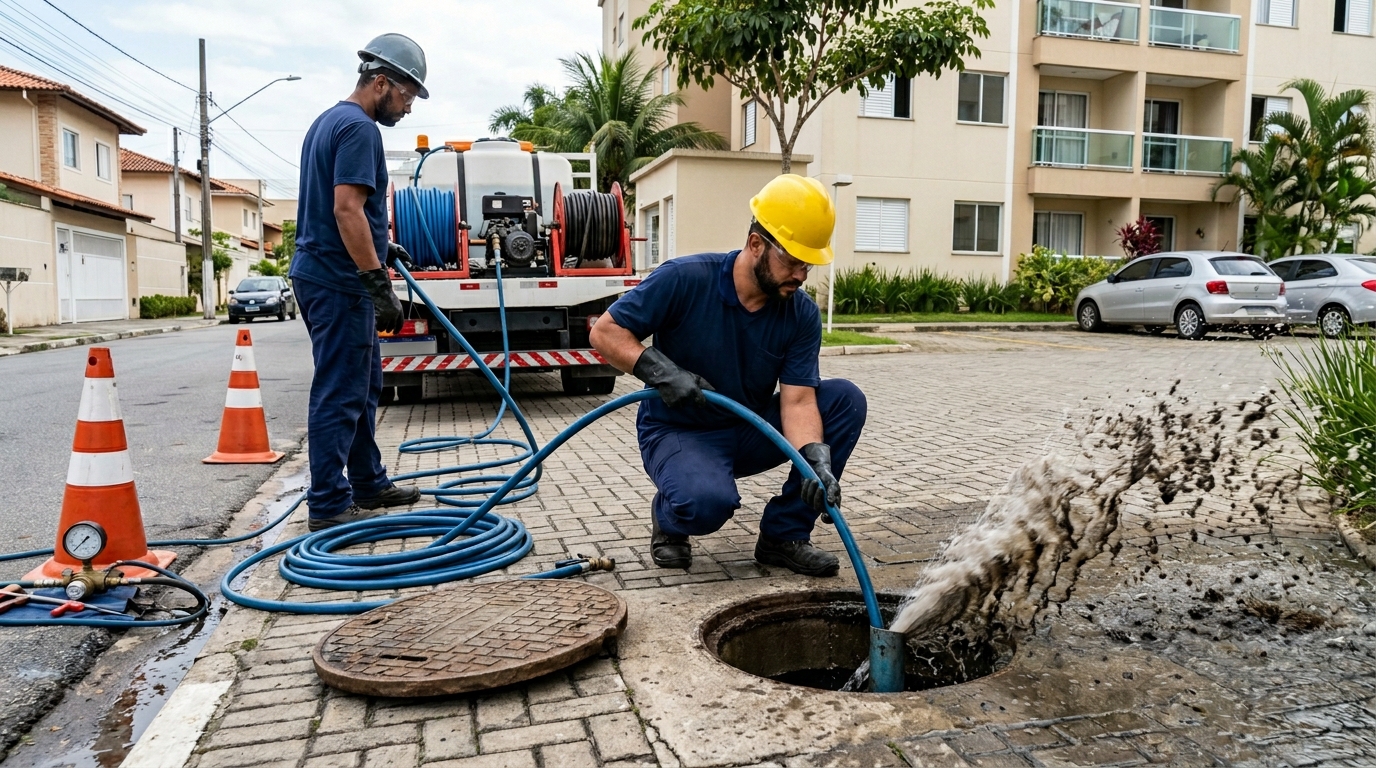 Desobstrução com Alta Pressão no Itapoã, Brasília‑DF