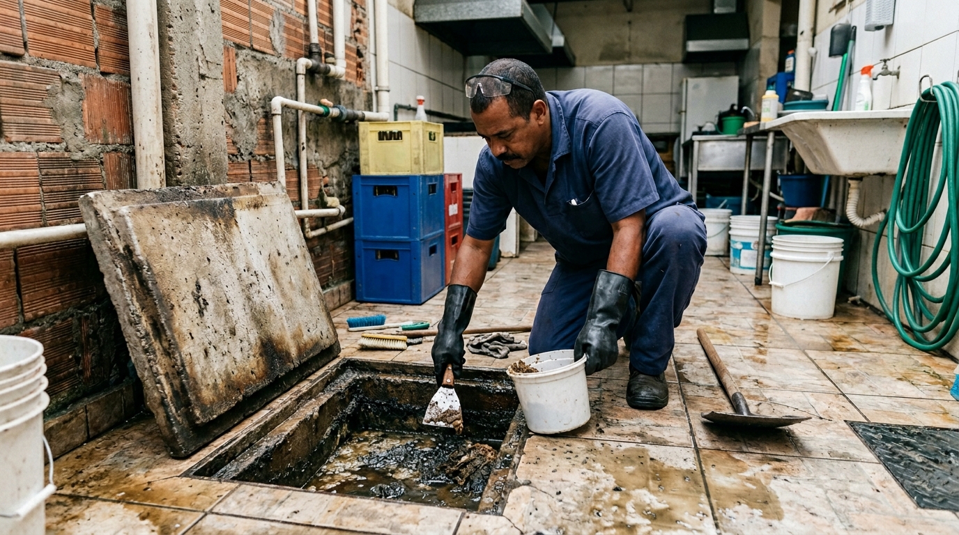 Esvaziamento de Caixa de Gordura nos Setores Complementares, Brasília‑DF