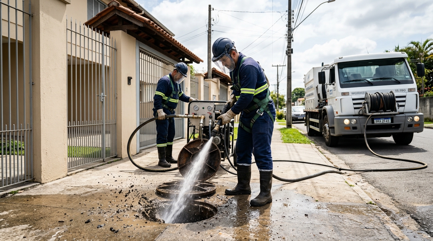 Limpeza de Tubulação com Hidrojato no Itapoã, Brasília‑DF