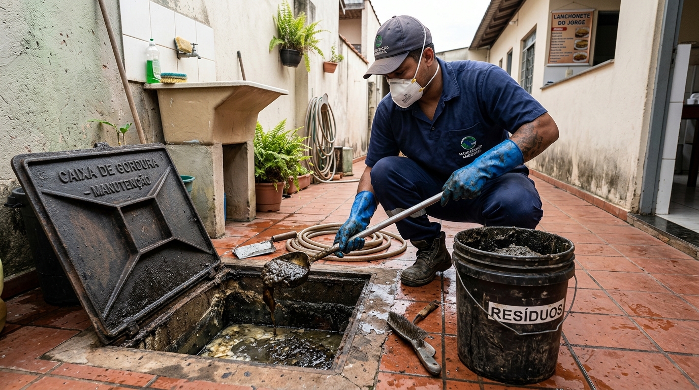 Remoção de lodo de caixa de gordura em Brasília-DF